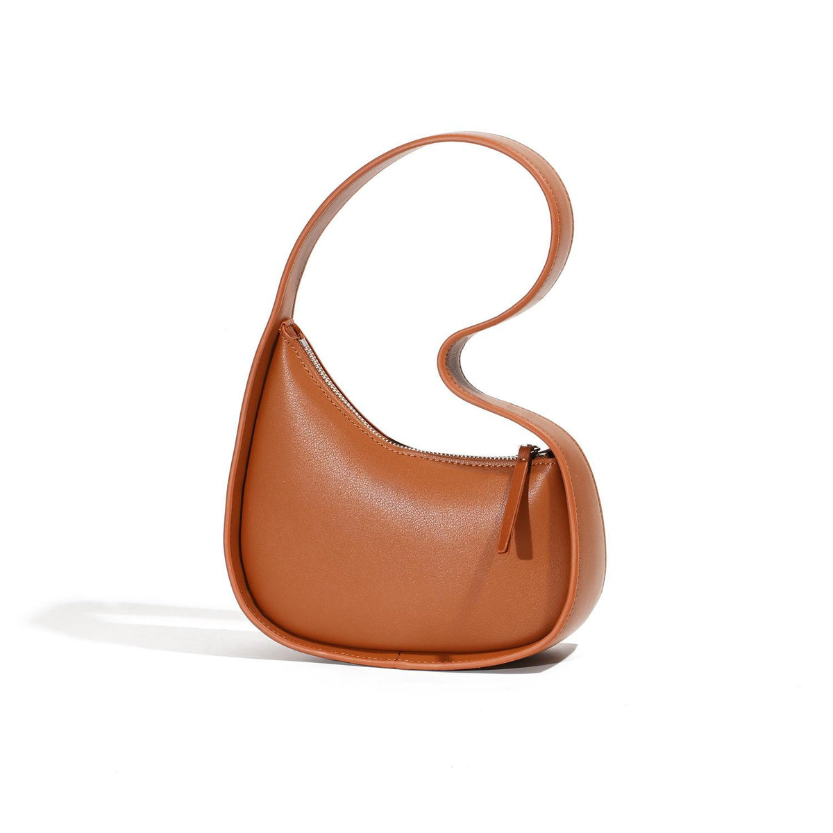 Clapham Half-Moon Zip Bag – Tan Leather - Hayaa