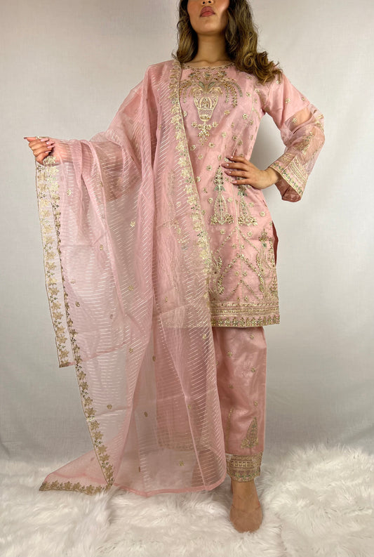 Baby Pink Palazzo Suit