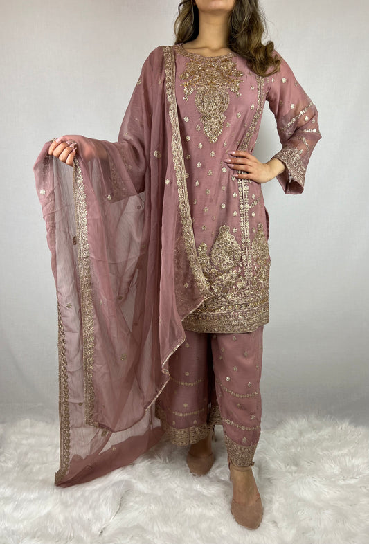 Rose Pink Palazzo Suit