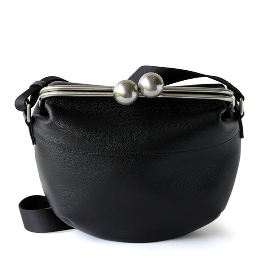 Chelsea Kiss-Lock Crossbody – Black Leather - Hayaa