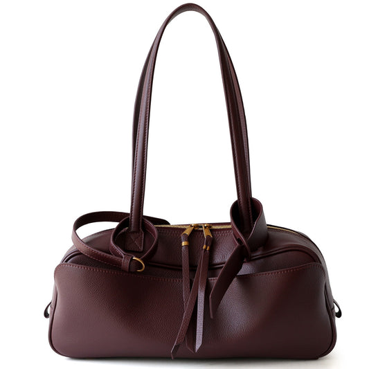 Knightsbridge Bowling Bag – Burgundy Leather - Hayaa