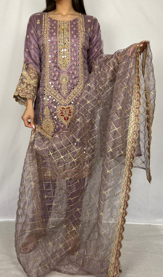 Light Purple Embroidered Salwar Suit
